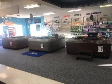 Picture of spas inside the store